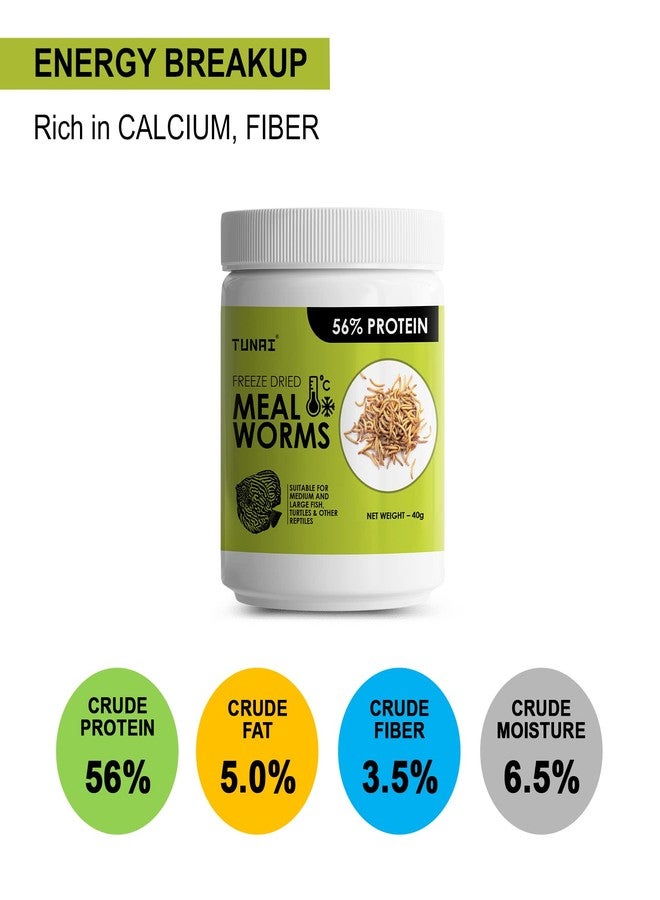 ديدان وجبة مجففة بالتجميد من توناي، غنية بالبروتين بنسبة 56% | 40 غرام | غذاء مثالي لأسماك الأروانا، والأوسكار، والببغاء الأحمر، وسمك الزهرة القرنية، والسلاحف البرية والبحرية. - Image 5